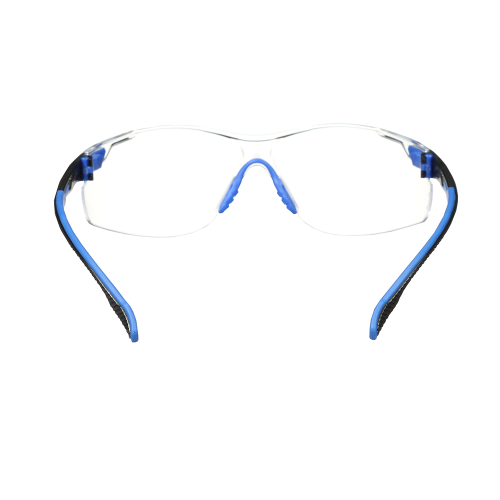 3M Solus 1000-Series S1101SGAF Blue/Black Clear Anti-Fog and Anti-Scratch Scotchgard Protector Safety Glasses from GME Supply